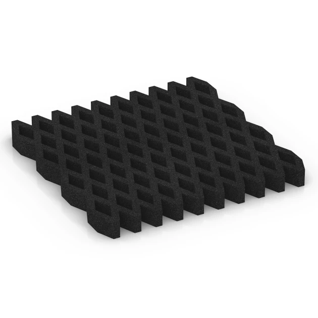 Aufsicht auf die Unterseite, also die Bodenseite von WARCO-Formteil 7012 - Safety Grass Grid Mat im Format 100 × 100 × 8 cm.