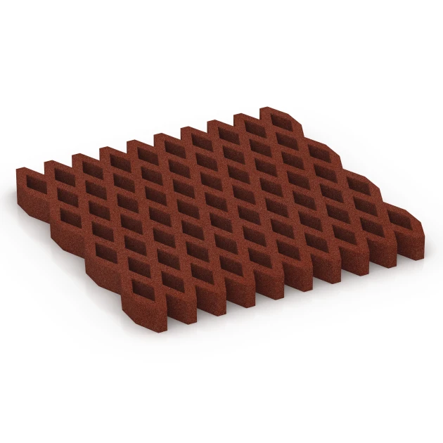 Aufsicht auf die Unterseite, also die Bodenseite von WARCO-Formteil 7013 - Safety Grass Grid Mat im Format 100 × 100 × 8 cm.