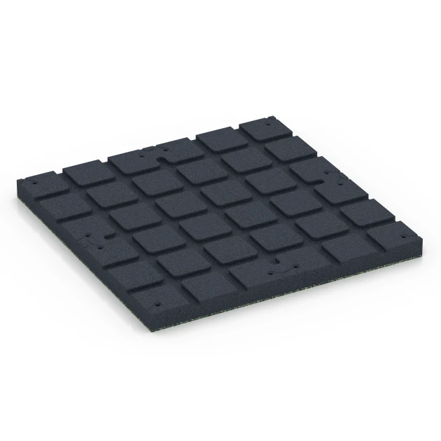Aufsicht auf die Unterseite, also die Bodenseite von WARCO-Formteil 7143 - Outdoor Gym Flooring im Format 60 x 60 x 4 cm | 0,36 m².