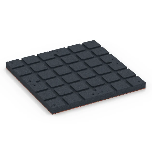 Aufsicht auf die Unterseite, also die Bodenseite von WARCO-Formteil 7145 - Outdoor Gym Flooring im Format 60 x 60 x 4 cm | 0,36 m².