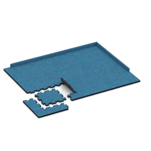 Typische Verlegung oder Einbausituation für den Artikel 2847 von WARCO - Outdoor click tile, Farbton Atlantic in der Abmessung 500 x 500 x 40 mm.