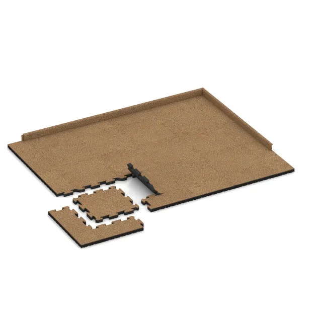 Typische Verlegung oder Einbausituation für den Artikel 4028 von WARCO - Dog sports floor HD, Farbton Rattan Lounge in der Abmessung 500 x 500 x 40 mm.