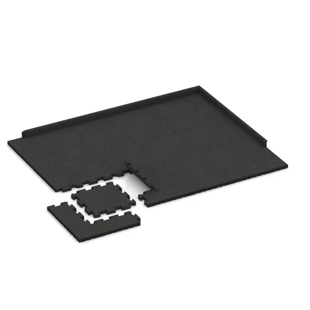 Typische Verlegung oder Einbausituation für den Artikel 2978 von WARCO - Rubber paving, Farbton Anthracite in der Abmessung 500 x 500 x 40 mm.