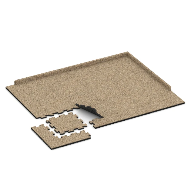 Typische Verlegung oder Einbausituation für den Artikel 4097 von WARCO - Rubber sports surface, Farbton Travertine in der Abmessung 500 x 500 x 30 mm.