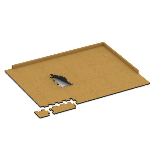 Typische Verlegung oder Einbausituation für den Artikel 5307 von WARCO - Outdoor click tile, Farbton Lemon Yellow in der Abmessung 500 x 500 x 30 mm.