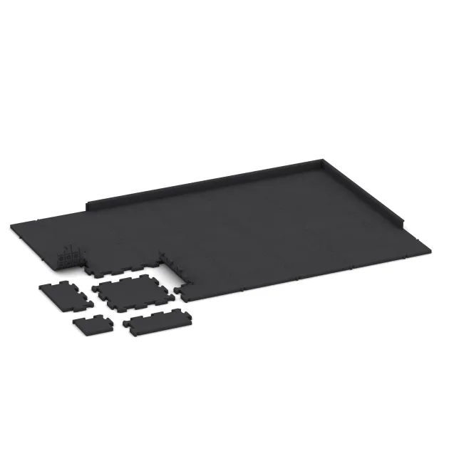 Typische Verlegung oder Einbausituation für den Artikel 2612 von WARCO - Fitness Floor Studio, Farbton Anthracite in der Abmessung 500 x 500 x 30 mm.