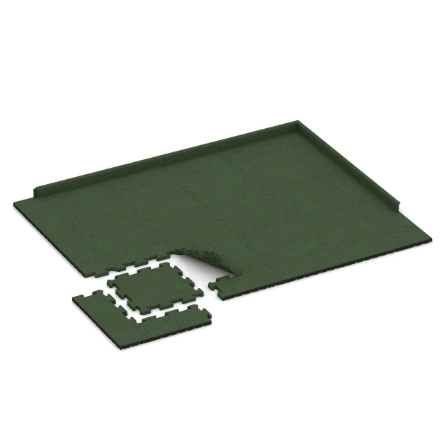 Typische Verlegung oder Einbausituation für den Artikel 2787 von WARCO - Dog floor tile, Farbton Grass green in der Abmessung 50 x 50 x 3 cm | 0,25 m².