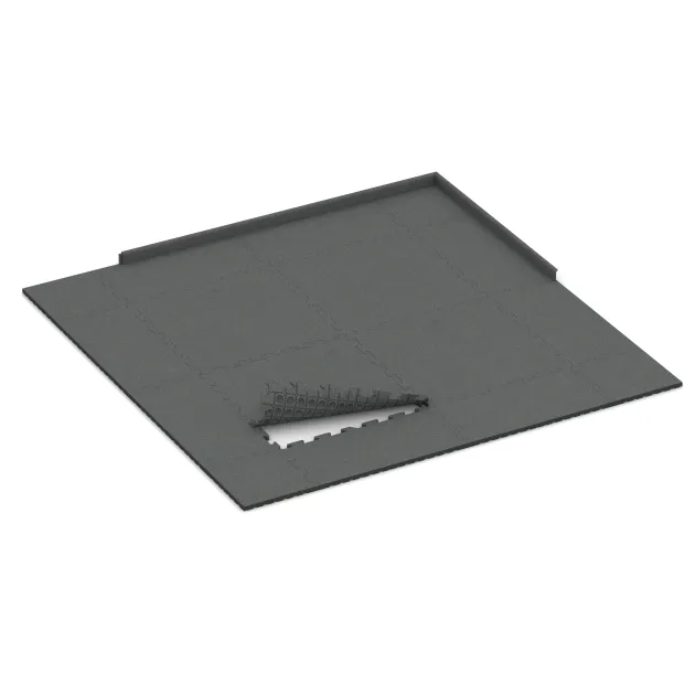 Typische Verlegung oder Einbausituation für den Artikel 3375 von WARCO - Fitness Floor Protection Mat, Farbton Slate grey in der Abmessung 1000 x 1000 x 30 mm.