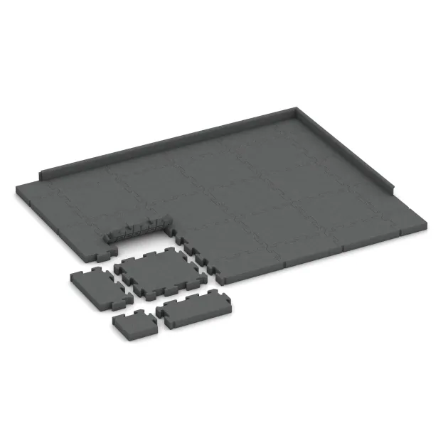 Typische Verlegung oder Einbausituation für den Artikel 3189 von WARCO - Rubber paving, Farbton Slate grey in der Abmessung 500 x 500 x 60 mm.