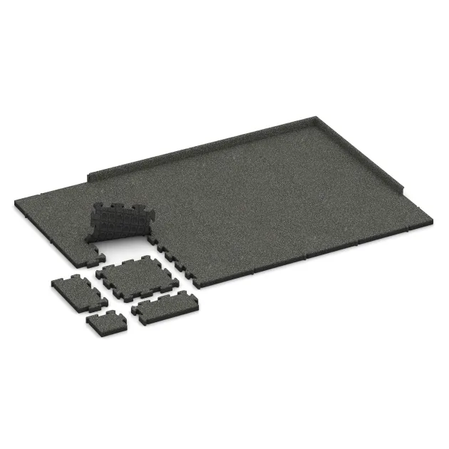 Typische Verlegung oder Einbausituation für den Artikel 3056 von WARCO - Rubber paving, Farbton Dark Grey Granite in der Abmessung 500 x 500 x 50 mm.