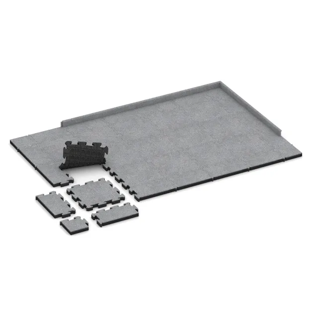 Typische Verlegung oder Einbausituation für den Artikel 4559 von WARCO - Rubber paving, Farbton Grey Melange in der Abmessung 500 x 500 x 50 mm.