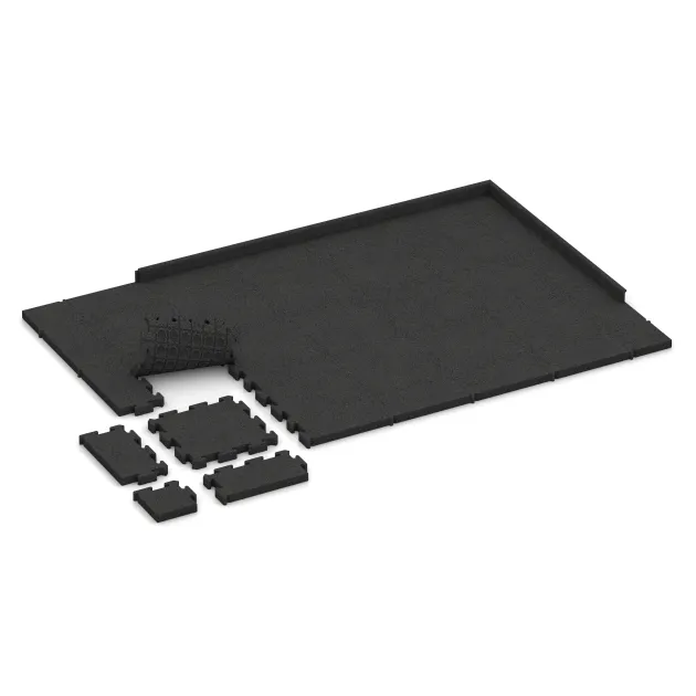 Typische Verlegung oder Einbausituation für den Artikel 3144 von WARCO - Rubber paving, Farbton Anthracite in der Abmessung 500 x 500 x 50 mm.