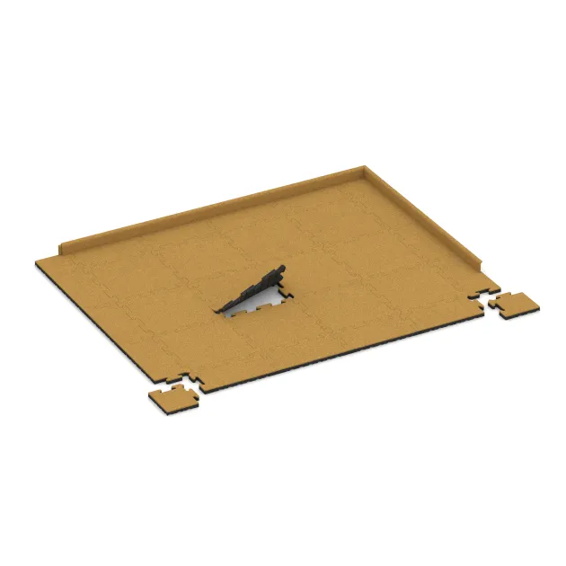 Typische Verlegung oder Einbausituation für den Artikel 5316 von WARCO - Corner Tile, Farbton Lemon Yellow in der Abmessung 235 x 235 x 30 mm.