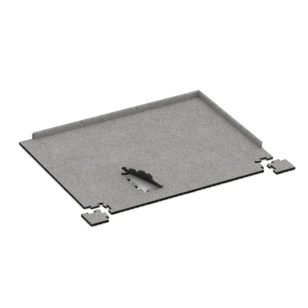 Typische Verlegung oder Einbausituation für den Artikel 4848 von WARCO - Corner Tile, Farbton Grey Melange in der Abmessung 235 x 235 x 30 mm.