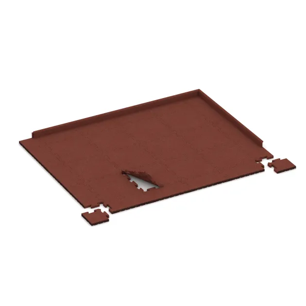 Typische Verlegung oder Einbausituation für den Artikel 4927 von WARCO - Corner Tile, Farbton Brick red in der Abmessung 235 x 235 x 30 mm.