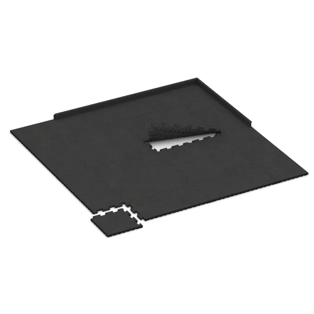 Typische Verlegung oder Einbausituation für den Artikel 5085 von WARCO - Corner Tile HD, Farbton Anthracite in der Abmessung 485 x 485 x 30 mm.