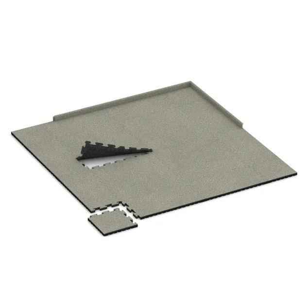 Typische Verlegung oder Einbausituation für den Artikel 5113 von WARCO - Corner Tile, Farbton Light Granite in der Abmessung 485 x 485 x 40 mm.