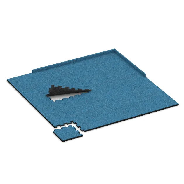 Typische Verlegung oder Einbausituation für den Artikel 5118 von WARCO - Corner Tile, Farbton Atlantic in der Abmessung 485 x 485 x 40 mm.