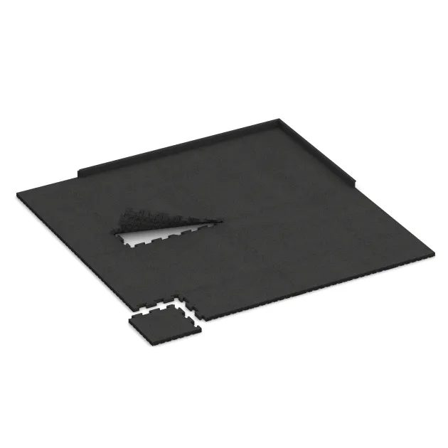Typische Verlegung oder Einbausituation für den Artikel 5163 von WARCO - Corner Tile HD, Farbton Anthracite in der Abmessung 485 x 485 x 40 mm.