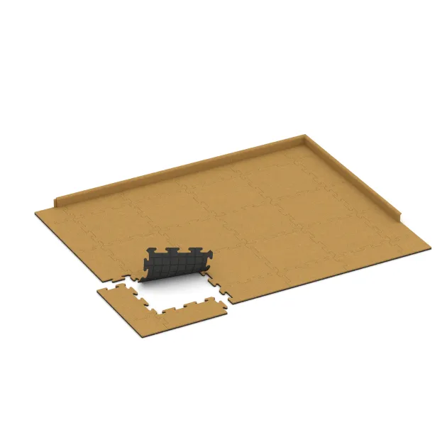 Typische Verlegung oder Einbausituation für den Artikel 6206 von WARCO - Balcony tile 1.8 cm – weatherproof, Farbton Lemon Yellow in der Abmessung 500 x 500 x 18 mm.