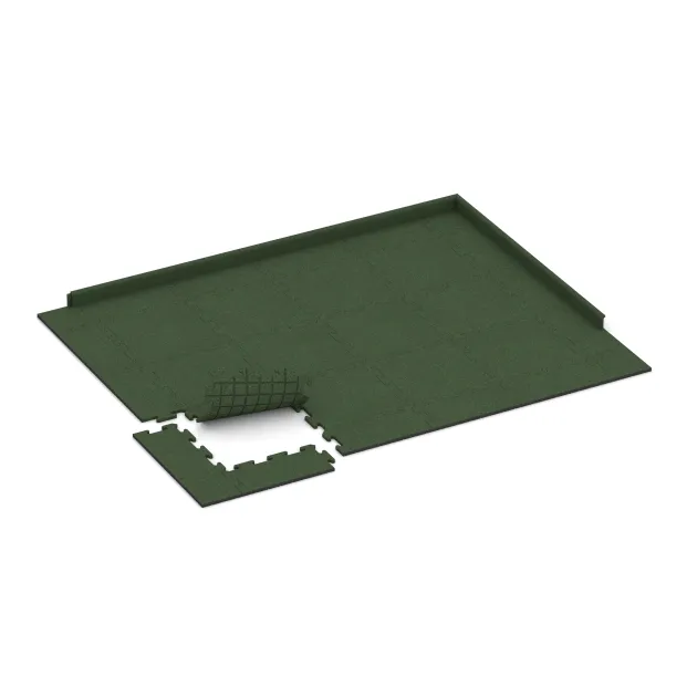 Typische Verlegung oder Einbausituation für den Artikel 0166 von WARCO - Balcony tile 1.8 cm – weatherproof, Farbton Grass Green in der Abmessung 500 x 500 x 18 mm.