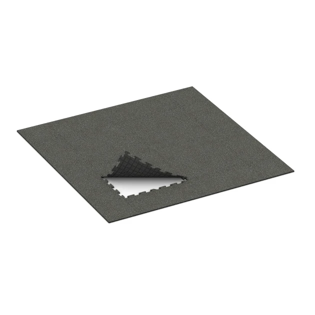 Typische Verlegung oder Einbausituation für den Artikel 0314 von WARCO - Fitness Floor Mat 18 mm, Farbton Dark Grey Granite in der Abmessung 100 x 100 x 1,8 cm | 1,00 m².