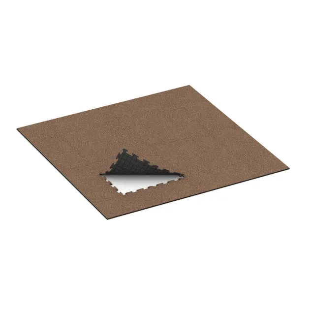 Typische Verlegung oder Einbausituation für den Artikel 3944 von WARCO - Dog sports floor HD, Farbton Bark & Bast in der Abmessung 1000 x 1000 x 18 mm.
