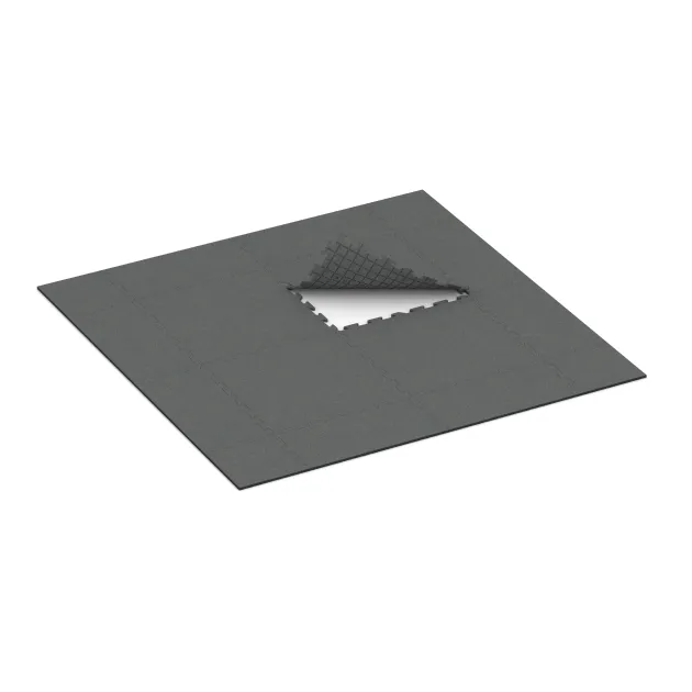 Typische Verlegung oder Einbausituation für den Artikel 3962 von WARCO - Dog sports floor HD, Farbton Slate grey in der Abmessung 1000 x 1000 x 18 mm.