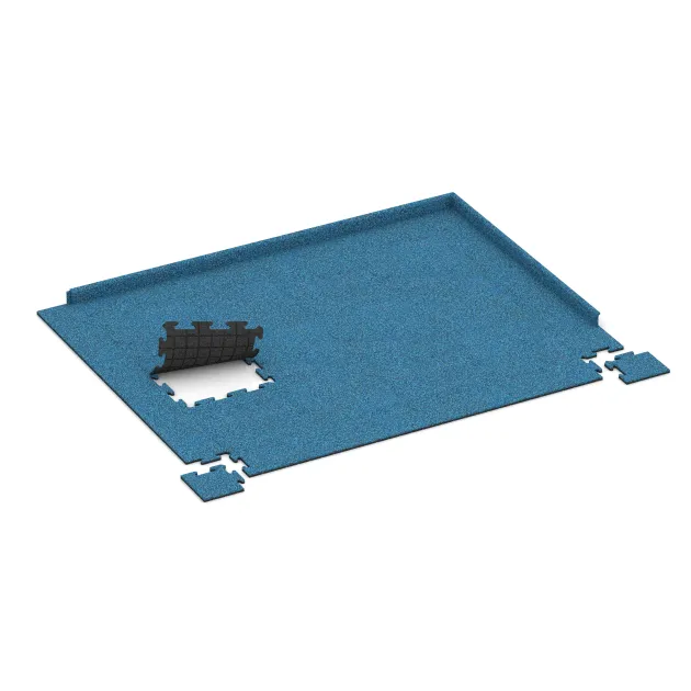 Typische Verlegung oder Einbausituation für den Artikel 4716 von WARCO - Corner Tile, Farbton Atlantic in der Abmessung 235 x 235 x 18 mm.