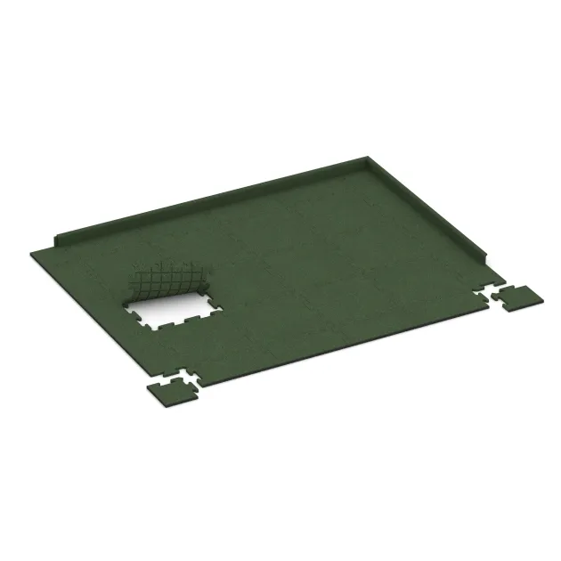 Typische Verlegung oder Einbausituation für den Artikel 4821 von WARCO - Corner Tile HD, Farbton Grass Green in der Abmessung 235 x 235 x 18 mm.