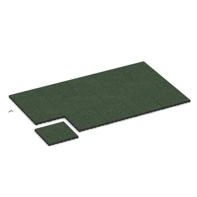 Typische Verlegung oder Einbausituation für den Artikel 5344 von WARCO - Playground safety tile, Farbton English Lawn in der Abmessung 500 x 500 x 40 mm.