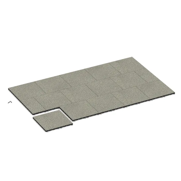 Typische Verlegung oder Einbausituation für den Artikel 5327 von WARCO - Playground safety tile, Farbton Light Granite in der Abmessung 500 x 500 x 30 mm.