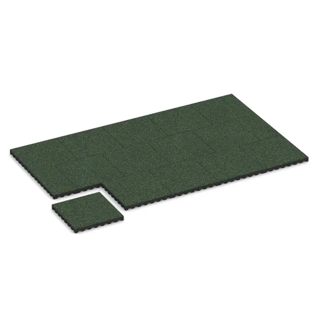 Typische Verlegung oder Einbausituation für den Artikel 5577 von WARCO - Playground Safety Tile 5 cm - EN 1177 ≤ 145 cm, Farbton English Lawn in der Abmessung 500 x 500 x 50 mm.