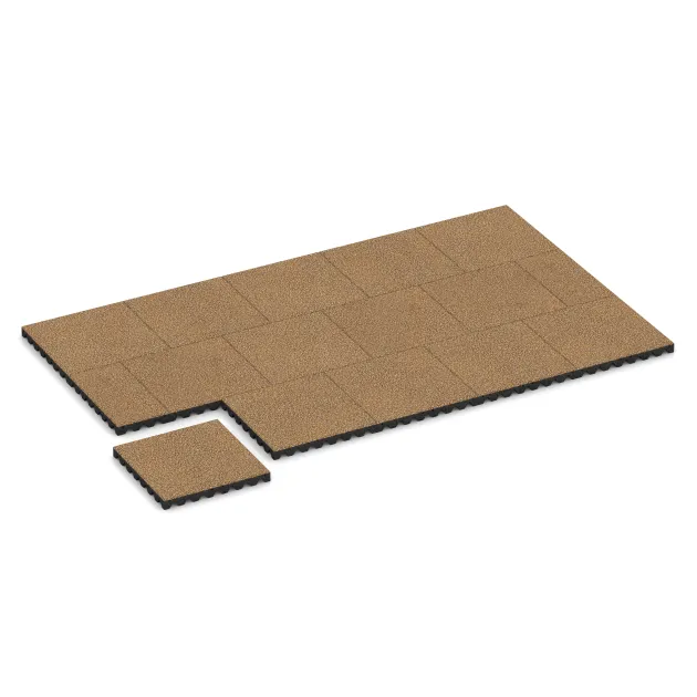 Typische Verlegung oder Einbausituation für den Artikel 5586 von WARCO - Playground Safety Tile 5 cm - EN 1177 ≤ 145 cm, Farbton Rattan Lounge in der Abmessung 500 x 500 x 50 mm.