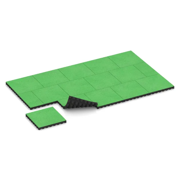 Typische Verlegung oder Einbausituation für den Artikel 0685 von WARCO - Playground safety tile, Farbton May Green in der Abmessung 500 x 500 x 50 mm.