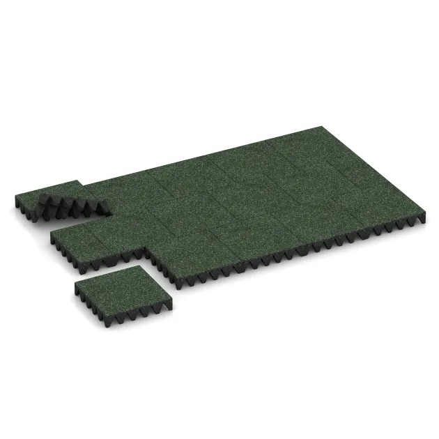 Typische Verlegung oder Einbausituation für den Artikel 3709 von WARCO - Playground safety tile, Farbton English Lawn in der Abmessung 500 x 500 x 100 mm.