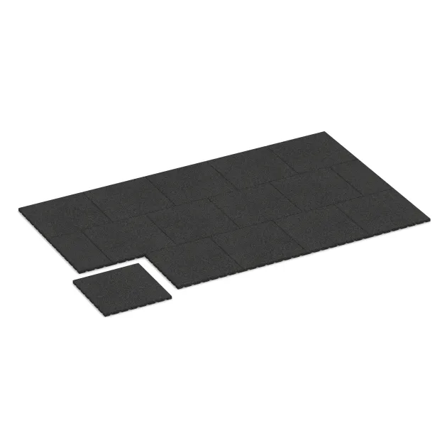 Typische Verlegung oder Einbausituation für den Artikel 0532 von WARCO - Balcony decking tile 2.5 cm, Farbton Anthracite in der Abmessung 500 x 500 x 25 mm.