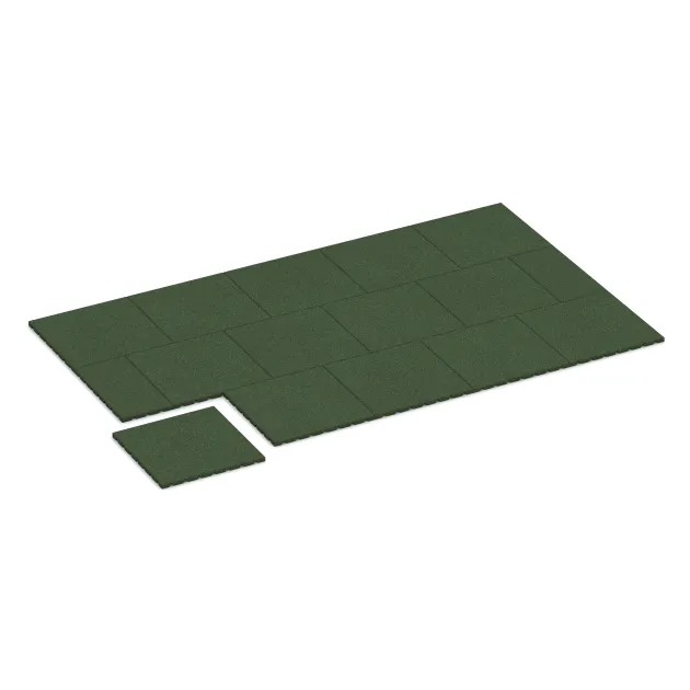 Typische Verlegung oder Einbausituation für den Artikel 0534 von WARCO - Balcony decking tile 2.5 cm, Farbton Grass Green in der Abmessung 500 x 500 x 25 mm.