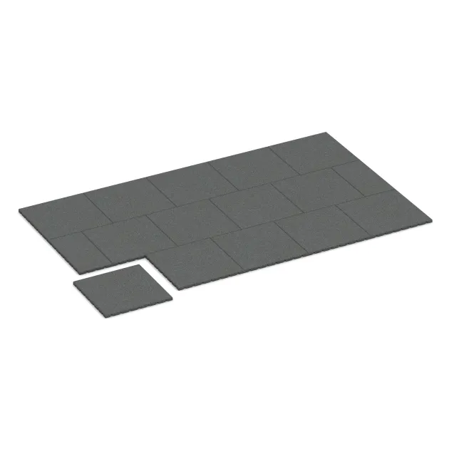 Typische Verlegung oder Einbausituation für den Artikel 0535 von WARCO - Balcony decking tile 2.5 cm, Farbton Slate grey in der Abmessung 500 x 500 x 25 mm.