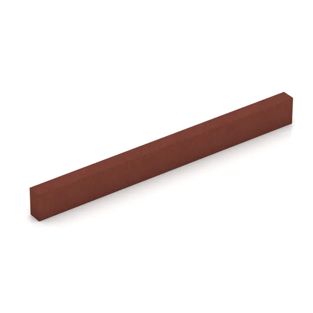 Typische Verlegung oder Einbausituation für den Artikel 2597 von WARCO - Rubber kerbstone (Solid step), Farbton Brick red in der Abmessung 1000 x 300 x 150 mm.