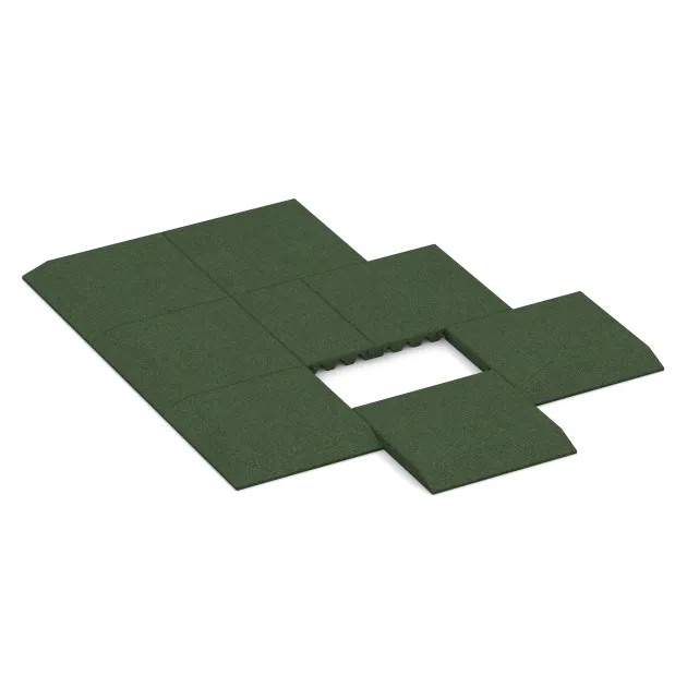 Typische Verlegung oder Einbausituation für den Artikel 0434 von WARCO - Edge tile (one chamfered side), Farbton Grass Green in der Abmessung 500 x 500 x 45 mm.