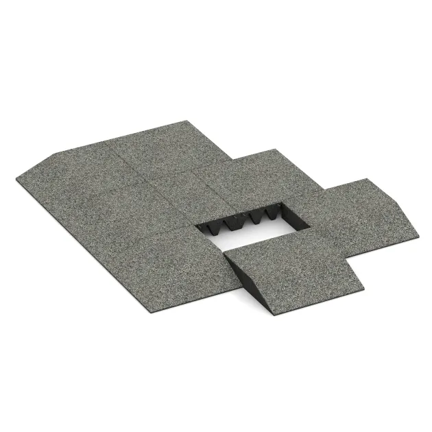Typische Verlegung oder Einbausituation für den Artikel 3817 von WARCO - Edge tile (one chamfered side), Farbton Gray Granite in der Abmessung 500 x 500 x 100 mm.
