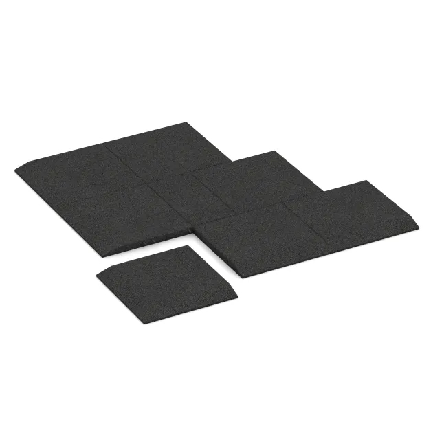 Typische Verlegung oder Einbausituation für den Artikel 0473 von WARCO - Corner tile (two chamfered sides), Farbton Anthracite in der Abmessung 500 x 500 x 40 mm.