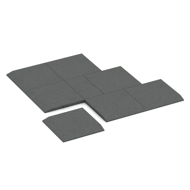 Typische Verlegung oder Einbausituation für den Artikel 0472 von WARCO - Corner tile (two chamfered sides), Farbton Slate grey in der Abmessung 500 x 500 x 40 mm.