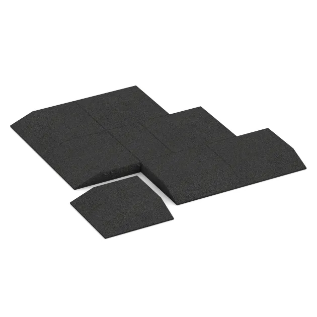 Typische Verlegung oder Einbausituation für den Artikel 0497 von WARCO - Corner tile (two chamfered sides), Farbton Anthracite in der Abmessung 500 x 500 x 80 mm.