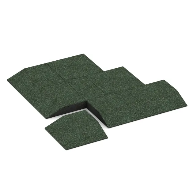 Typische Verlegung oder Einbausituation für den Artikel 3832 von WARCO - Corner tile (two chamfered sides), Farbton English Lawn in der Abmessung 500 x 500 x 100 mm.