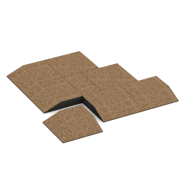 Typische Verlegung oder Einbausituation für den Artikel 3823 von WARCO - Corner tile (two chamfered sides), Farbton Rattan Lounge in der Abmessung 500 x 500 x 100 mm.