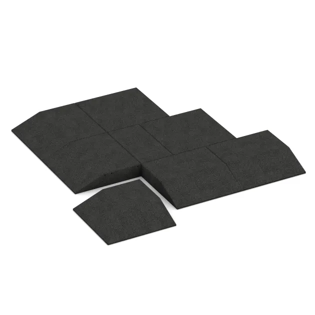 Typische Verlegung oder Einbausituation für den Artikel 0503 von WARCO - Corner tile (two chamfered sides), Farbton Anthracite in der Abmessung 500 x 500 x 100 mm.