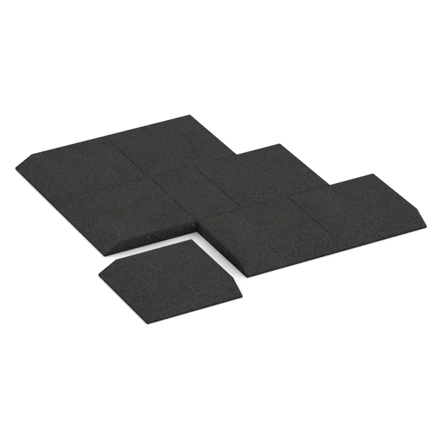 Typische Verlegung oder Einbausituation für den Artikel 0491 von WARCO - Corner tile (two chamfered sides), Farbton Anthracite in der Abmessung 500 x 500 x 65 mm.