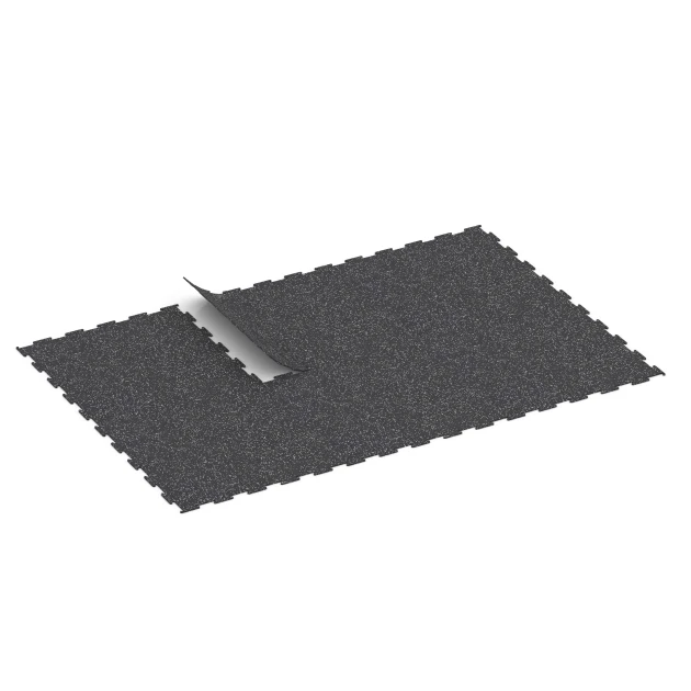 Typische Verlegung oder Einbausituation für den Artikel 6452 von WARCO - Fitness Floor Compact, Farbton Light Grey Speckled in der Abmessung 100 × 100 × 0,8 cm.
